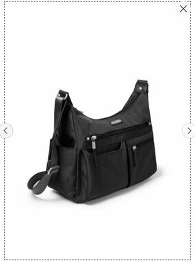 New Baggallini Black Crossbody purse Bag LG hobo organizer